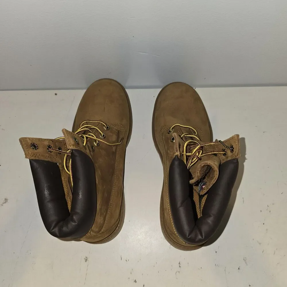 Timberland Mens 6 Inch Waterproof Brown Suede Leather Boots Size 8M 19076
